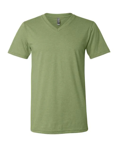 Unisex Heather CVC V-Neck Tee - Image 11