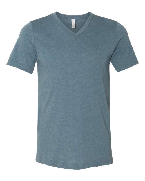 Unisex Heather CVC V-Neck Tee - Image 15