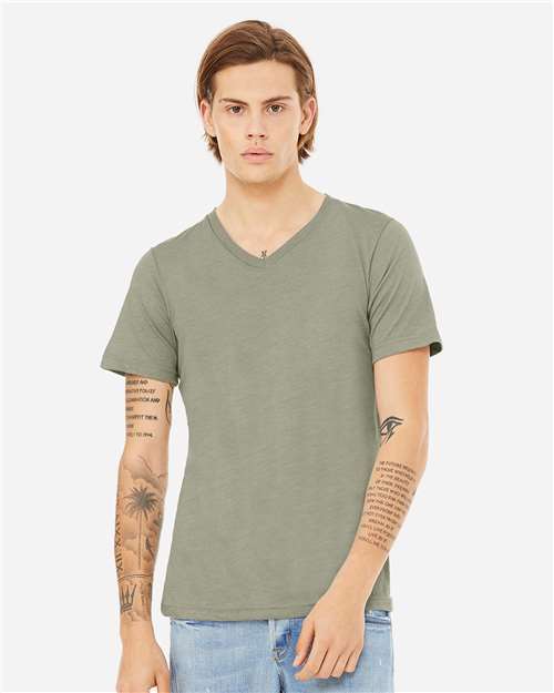 Unisex Heather CVC V-Neck Tee - Image 16