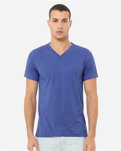 Unisex Heather CVC V-Neck Tee - Image 17