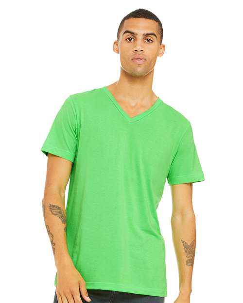 Unisex Heather CVC V-Neck Tee - Image 19