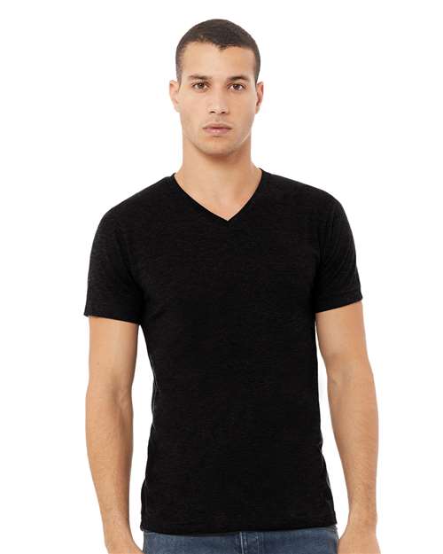 Unisex Heather CVC V-Neck Tee - Image 22