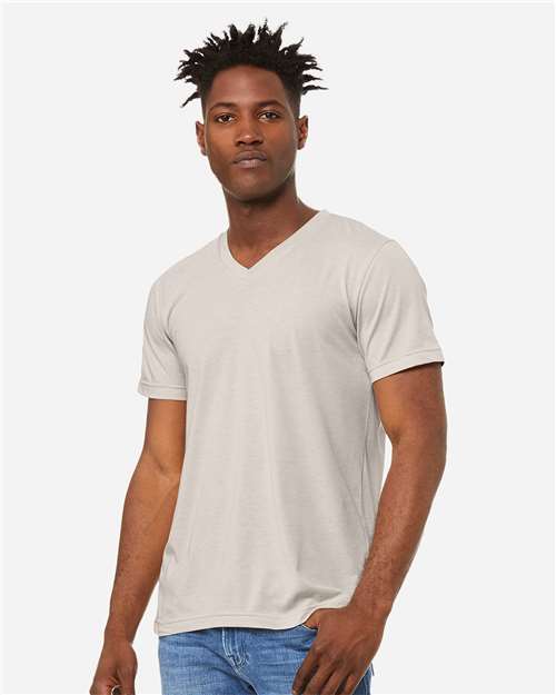 Unisex Heather CVC V-Neck Tee - Image 9