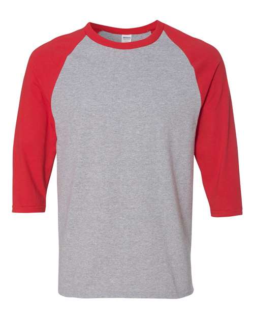 Unisex Heavy Cotton™ Raglan Three-Quarter Sleeve T-Shirt - Image 4