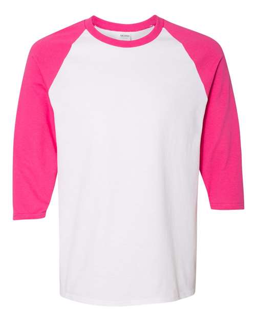 Unisex Heavy Cotton™ Raglan Three-Quarter Sleeve T-Shirt - Image 7