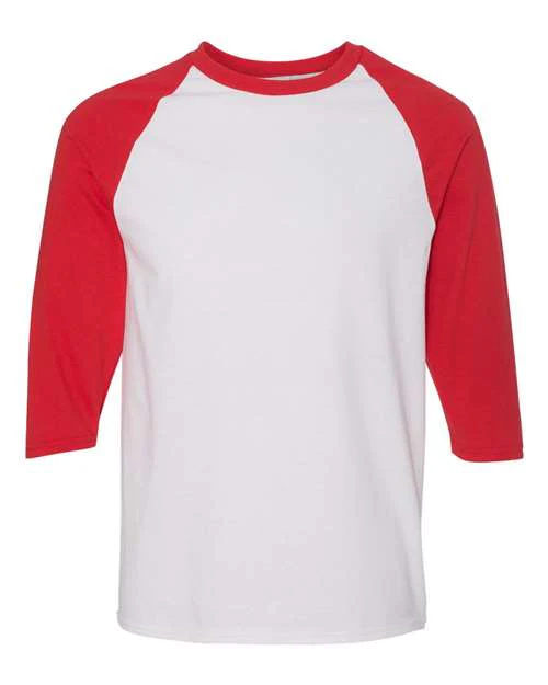 Unisex Heavy Cotton™ Raglan Three-Quarter Sleeve T-Shirt - Image 9