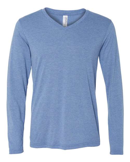 Unisex Long Sleeve V-Neck Tee - Image 3