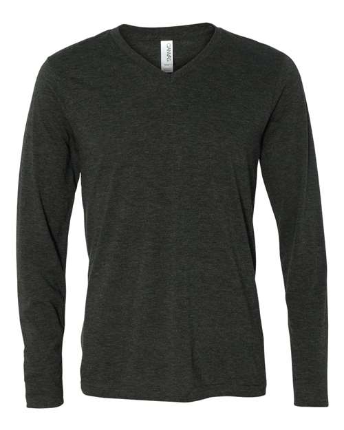 Unisex Long Sleeve V-Neck Tee - Image 4