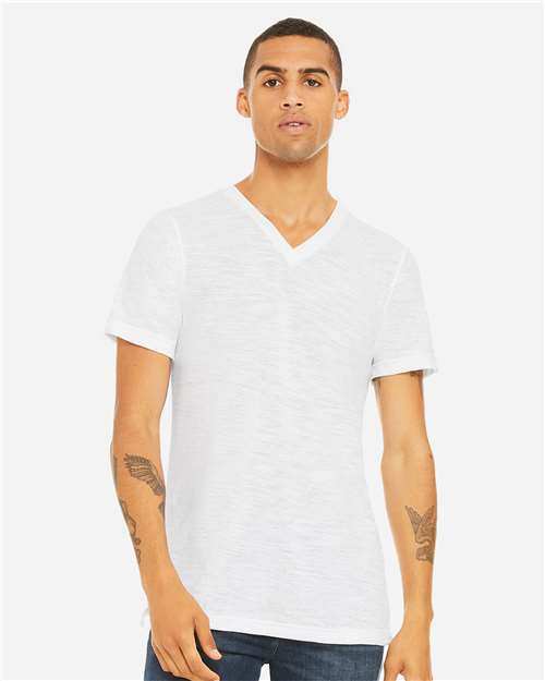 Unisex Textured Jersey V-Neck Tee - Image 17