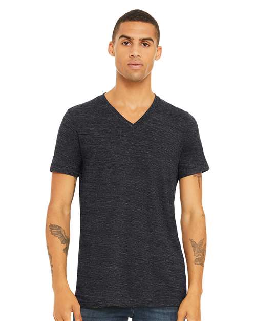 Unisex Textured Jersey V-Neck Tee - Image 5