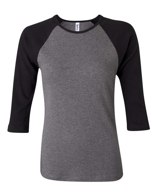Women’s 1X1 Baby Rib Raglan Three-Quarter Sleeve Tee - Image 2