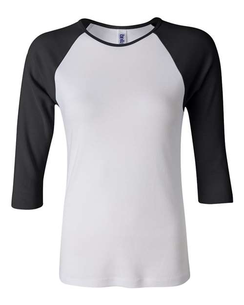 Women’s 1X1 Baby Rib Raglan Three-Quarter Sleeve Tee - Image 3
