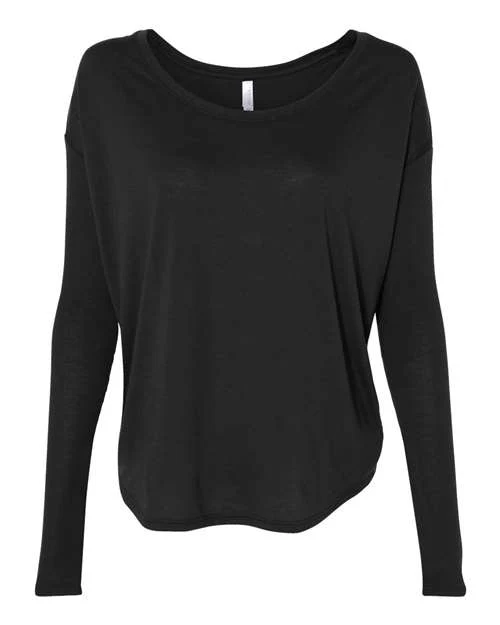 Women’s Flowy 2x1 Ribbed Long Sleeve Tee - Image 2