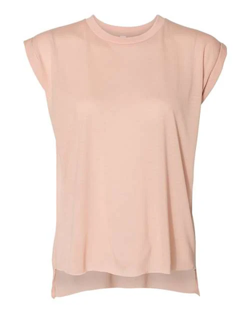 Women’s Flowy Rolled Cuffs Muscle Tee - Image 10