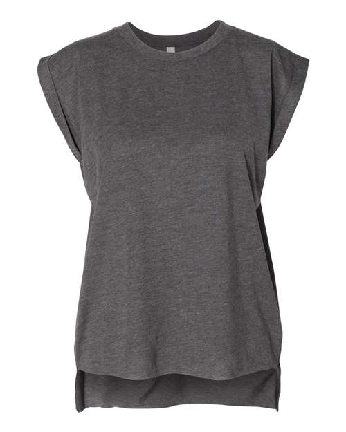 Women’s Flowy Rolled Cuffs Muscle Tee - Image 3