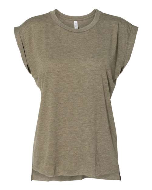 Women’s Flowy Rolled Cuffs Muscle Tee - Image 6