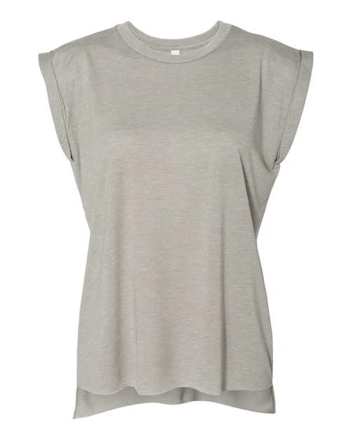 Women’s Flowy Rolled Cuffs Muscle Tee - Image 7
