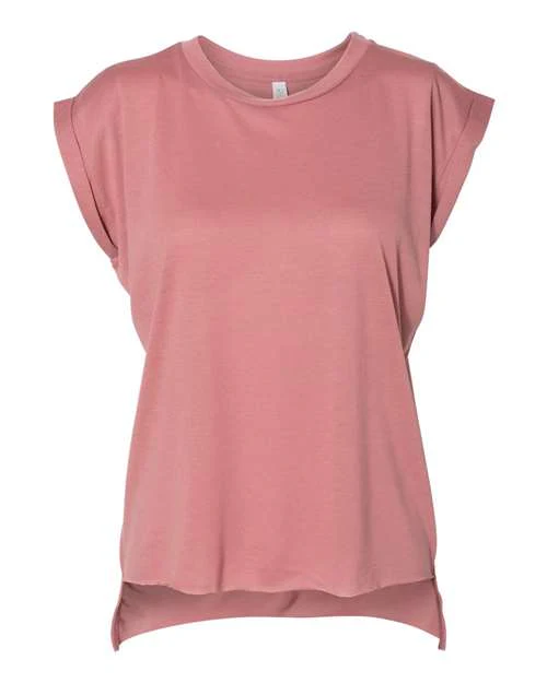 Women’s Flowy Rolled Cuffs Muscle Tee - Image 8