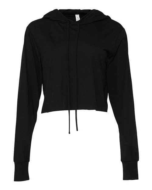 Women’s Triblend Crop Long Sleeve Hoodie Tee - Image 4