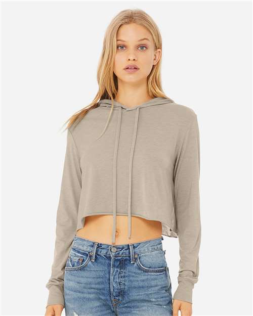 Women’s Triblend Crop Long Sleeve Hoodie Tee - Image 7