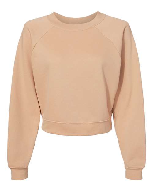 Women's Crop Raglan Fleece Crewneck Sweatshirt - Image 6