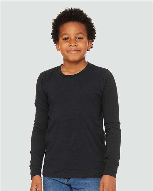 Youth Heather CVC Long Sleeve Tee - Image 3