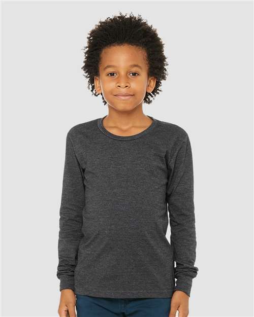 Youth Heather CVC Long Sleeve Tee - Image 4