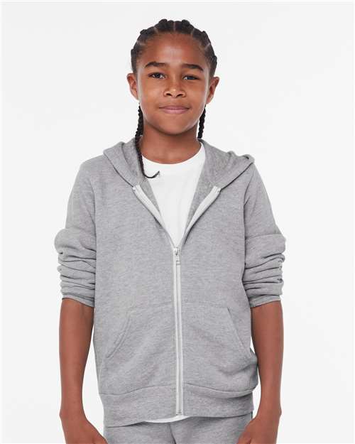 Youth Sponge Fleece Full-Zip Hoodie Sweatshirt - Image 2